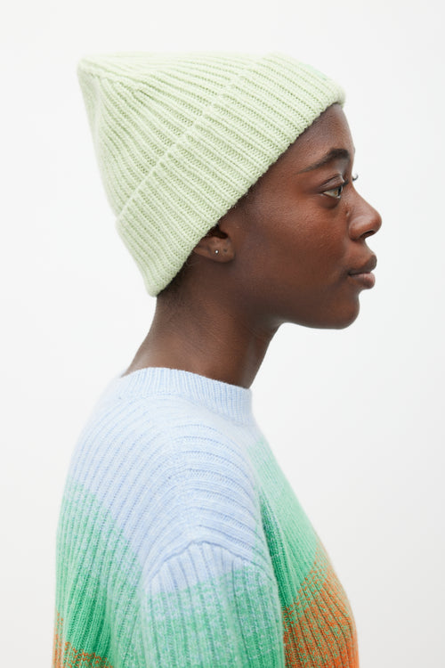 Acne Studios Green Knit Small Face Beanie