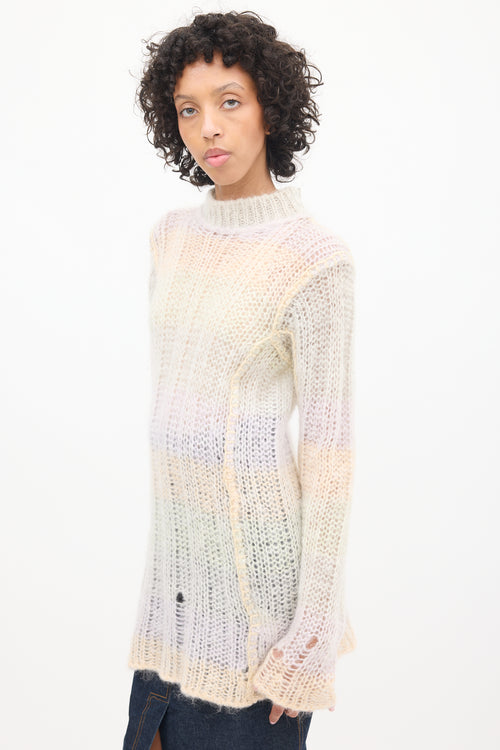 Acne Studios Multicolour Mohair Striped Mock Neck Sweater