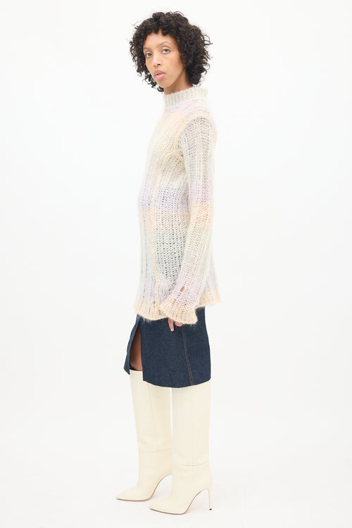 Acne Studios Multicolour Mohair Striped Mock Neck Sweater