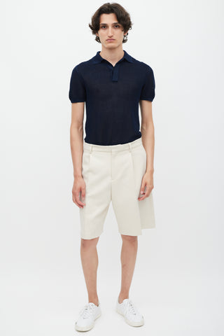 Acne Studios Navy Knit Mesh Polo