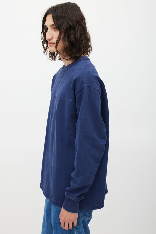 Acne Studios Navy Oversized Logo Crewneck