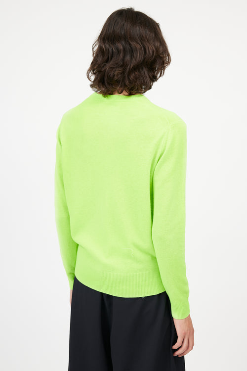 Acne Studios Neon Green Face Knit Sweater