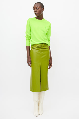 Acne Studios Neon Green Wool Face Knit Sweater