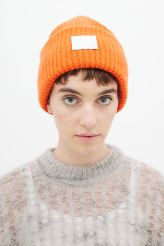 Acne Studios Orange Knit Pansy Face Beanie