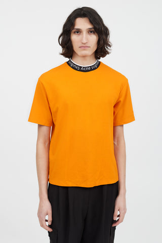 Acne Studios Orange 
Multicolour Ribbed Logo T-Shirt