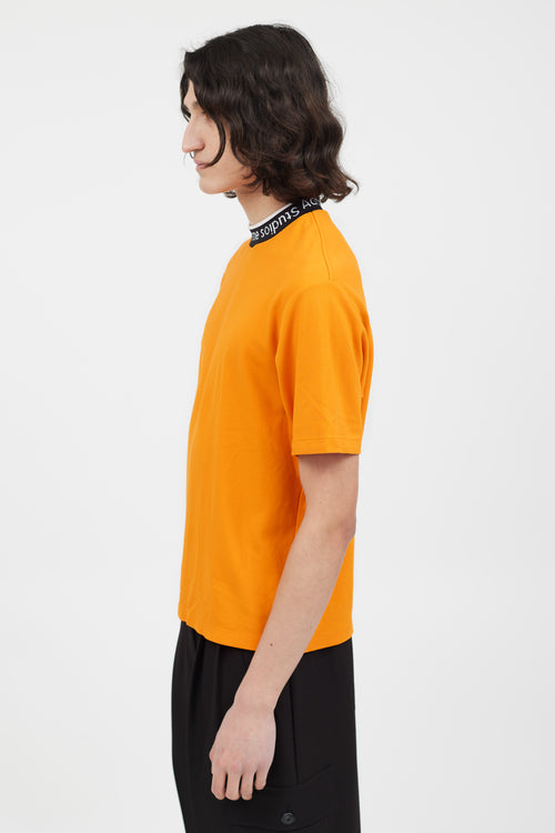 Acne Studios Orange 
Multicolour Ribbed Logo T-Shirt