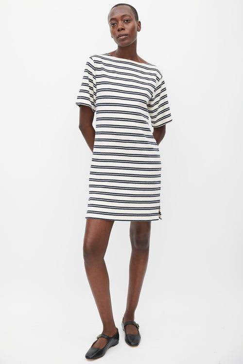 Acne Studios PSS 2017 Cream 
Navy Dodora Stripes Dress