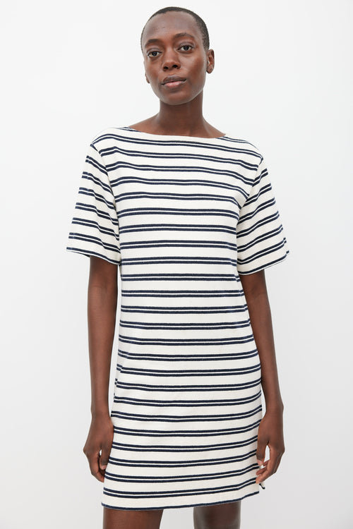 Acne Studios PSS 2017 Cream 
Navy Dodora Stripes Dress