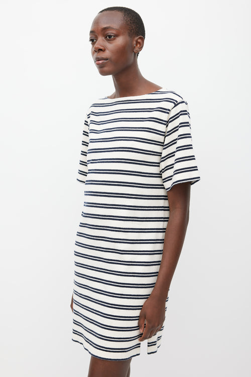 Acne Studios PSS 2017 Cream 
Navy Dodora Stripes Dress