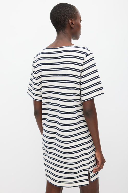 Acne Studios PSS 2017 Cream 
Navy Dodora Stripes Dress