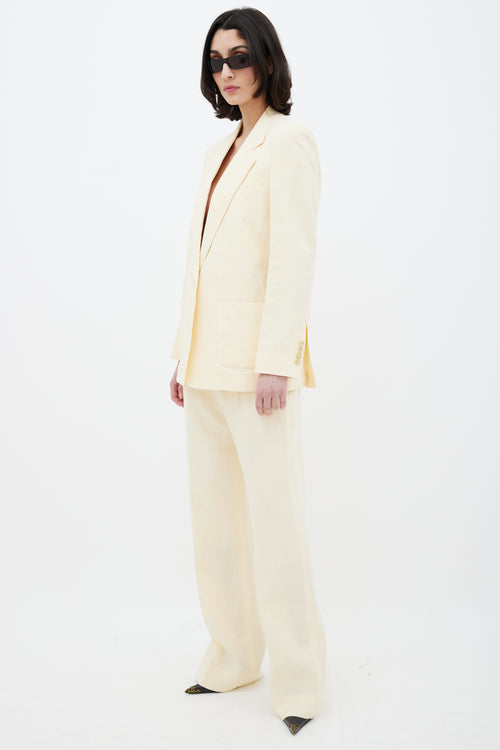 Acne Studios Pale Yellow Linen Two Piece Suit