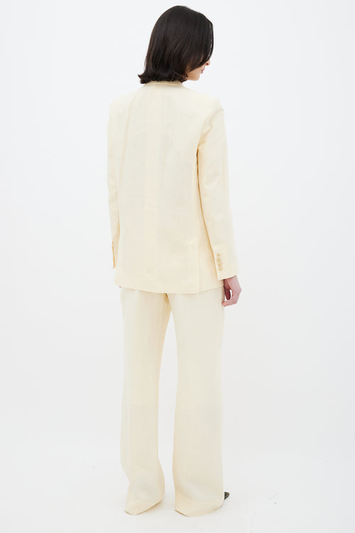 Acne Studios Pale Yellow Linen Two Piece Suit