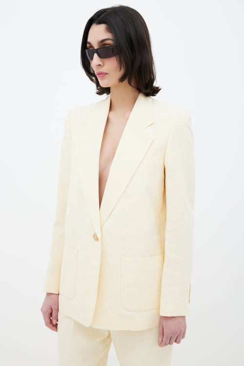 Acne Studios Pale Yellow Linen Two Piece Suit