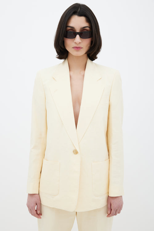 Acne Studios Pale Yellow Linen Two Piece Suit