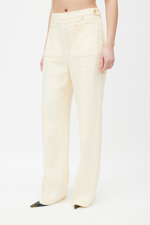 Acne Studios Pale Yellow Linen Two Piece Suit