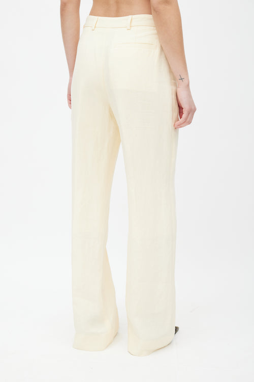 Acne Studios Pale Yellow Linen Two Piece Suit