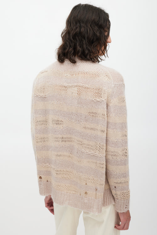 Acne Studios Pink 
Beige Knit Striped Sweater