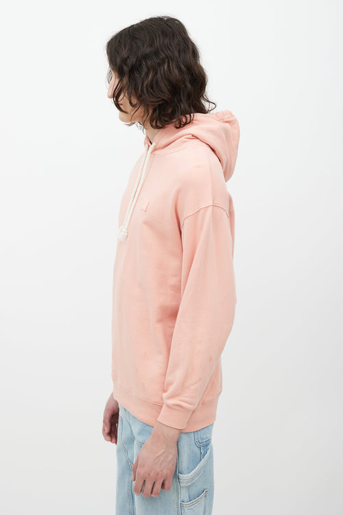 Acne Studios Pink Face Logo Hoodie