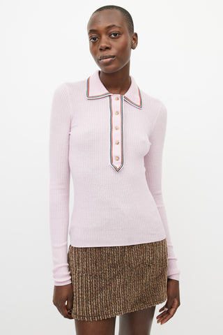 Acne Studios Pink 
Multicolour Ribbed Polo