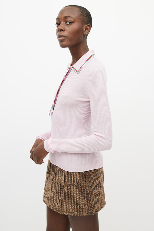 Acne Studios Pink 
Multicolour Ribbed Polo