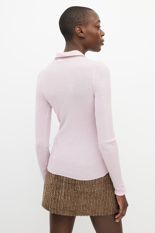 Acne Studios Pink 
Multicolour Ribbed Polo