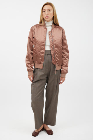 Acne Studios Pink Nylon Bomber Jacket