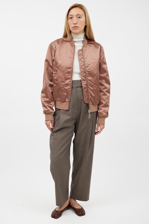 Acne Studios Pink Nylon Bomber Jacket