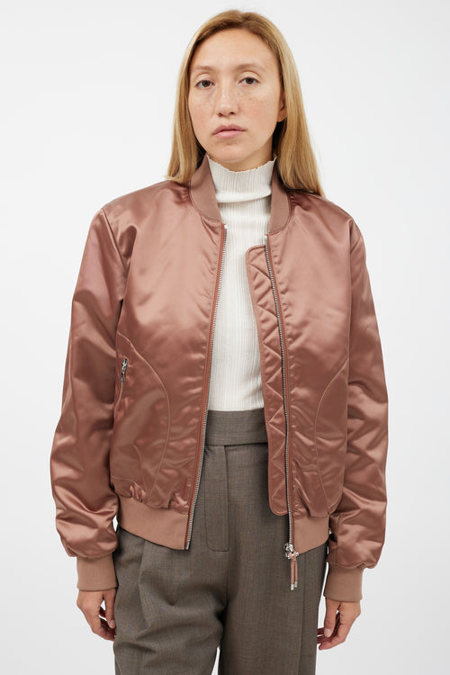 Acne Studios Pink Nylon Bomber Jacket