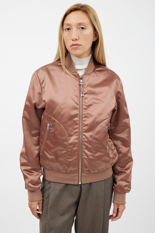 Acne Studios Pink Nylon Bomber Jacket