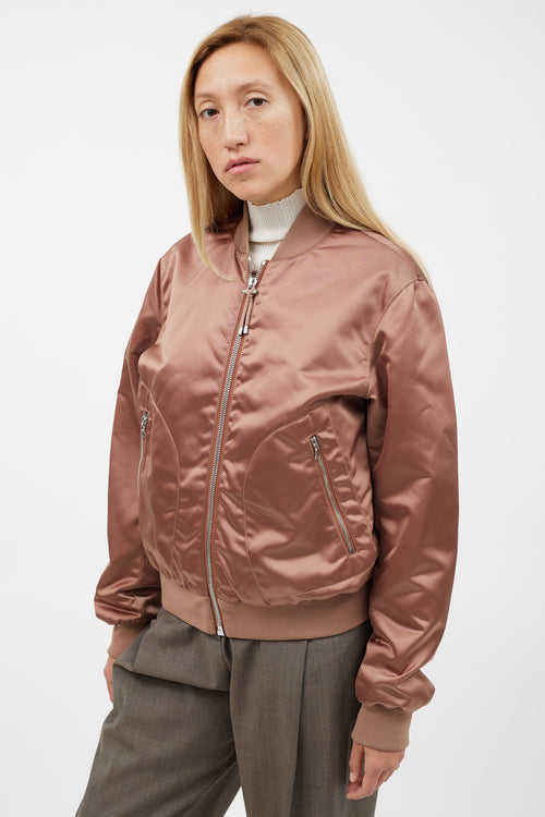 Acne Studios Pink Nylon Bomber Jacket