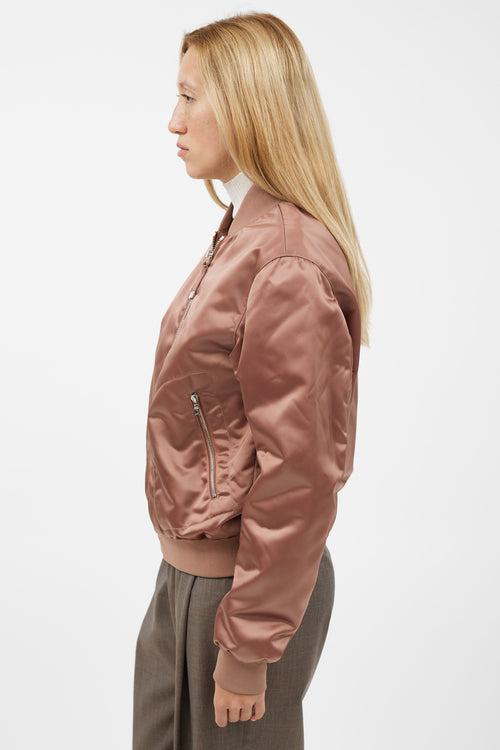 Acne Studios Pink Nylon Bomber Jacket