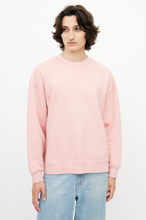 Acne Studios Pink 
White Logo Sweatshirt