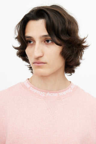 Acne Studios Pink 
White Logo Sweatshirt