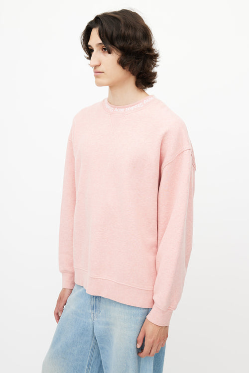 Acne Studios Pink 
White Logo Sweatshirt