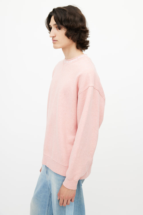 Acne Studios Pink 
White Logo Sweatshirt