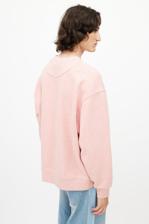 Acne Studios Pink 
White Logo Sweatshirt