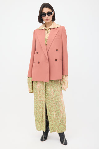 Acne Studios Pink Wool Double Breasted Blazer