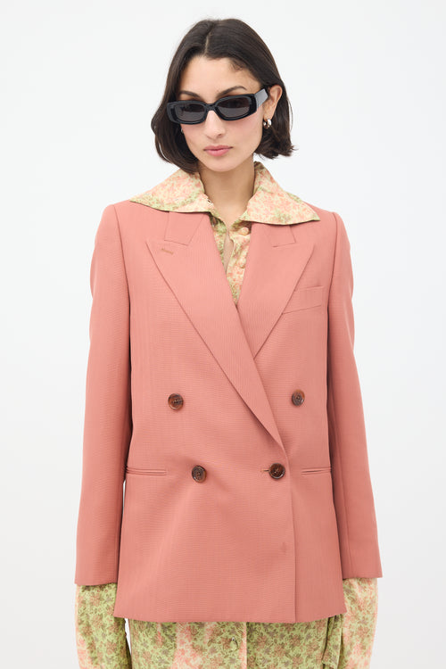 Acne Studios Pink Wool Double Breasted Blazer