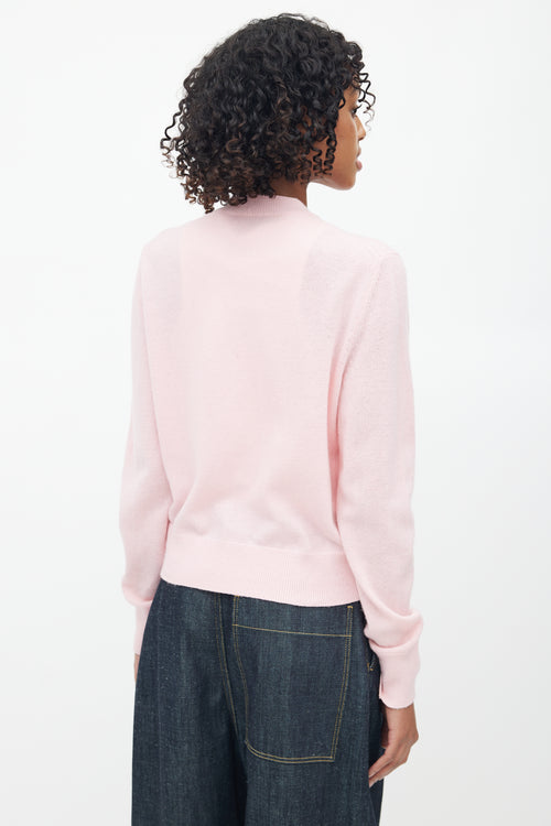 Acne Studios Pink Wool Face Cardigan