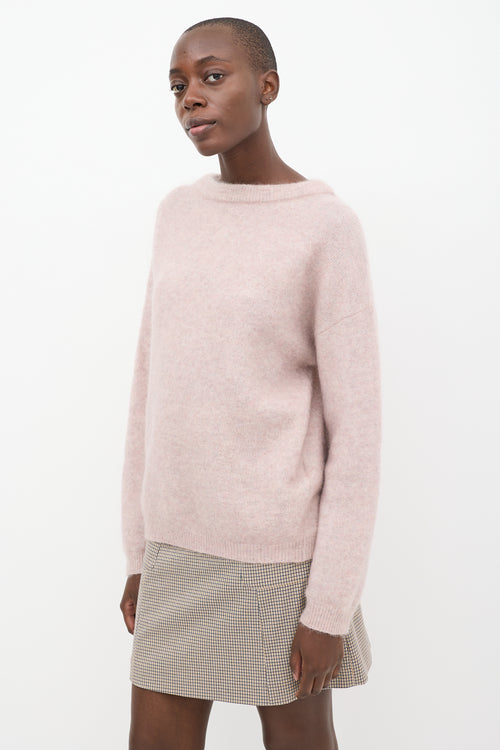 Acne Studios Pink Knit Dramatic Mohair 
Wool Sweater