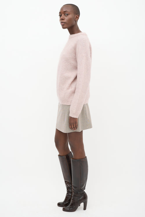 Acne Studios Pink Knit Dramatic Mohair 
Wool Sweater