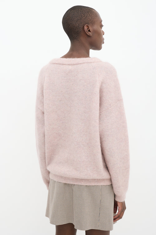 Acne Studios Pink Knit Dramatic Mohair 
Wool Sweater