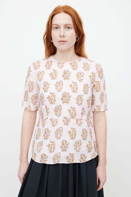 Acne Studios Pink 
Brown Print Taty Blouse