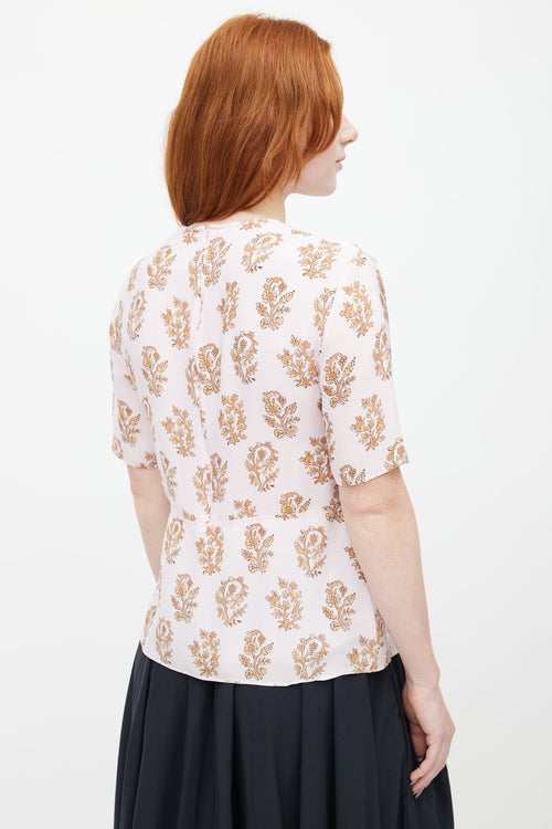 Acne Studios Pink 
Brown Print Taty Blouse