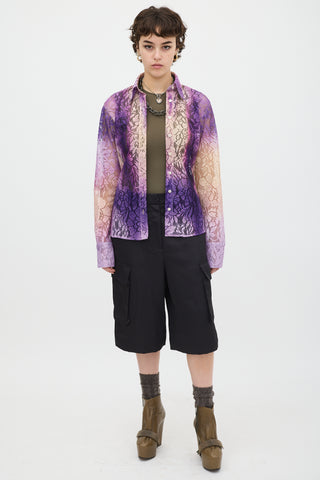 Acne Studios Purple 
Beige Gradient Floral Lace Shirt