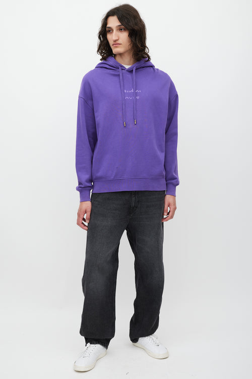 Acne Studios Purple Broken Logo Hoodie