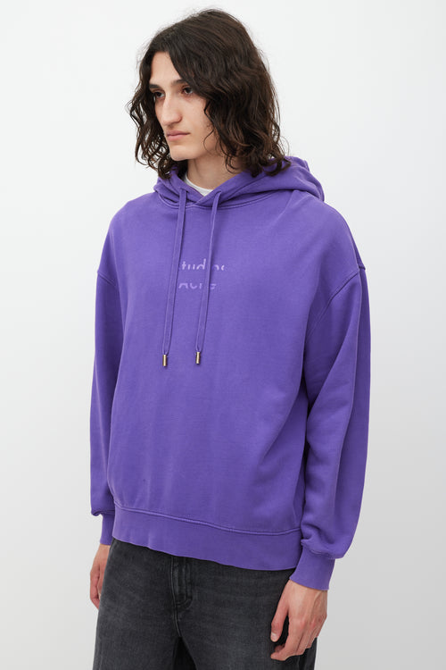 Acne Studios Purple Broken Logo Hoodie