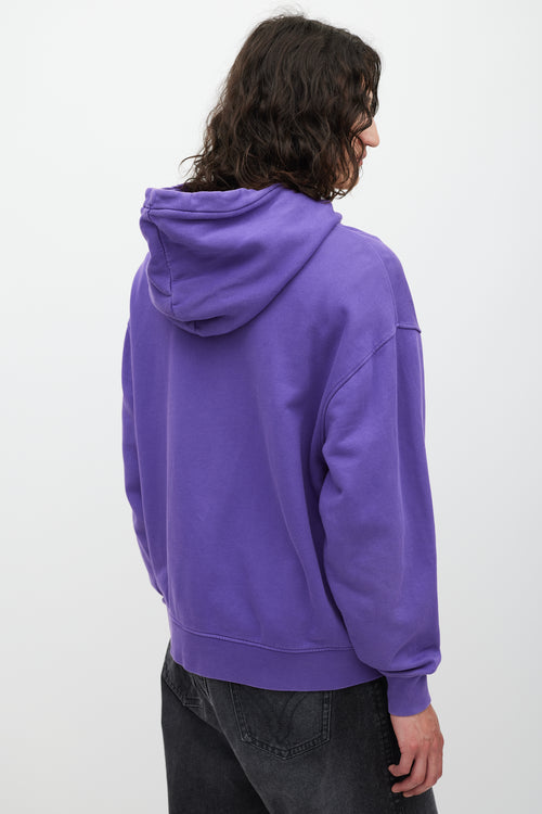 Acne Studios Purple Broken Logo Hoodie