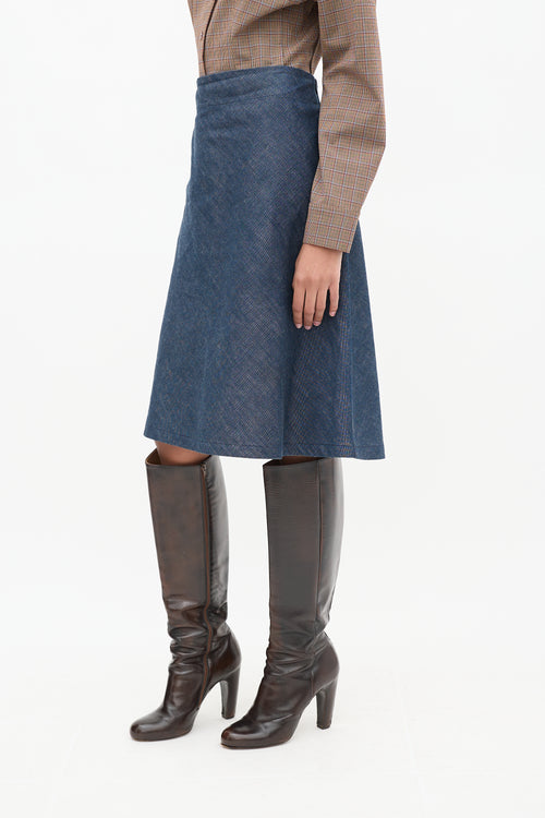 Acne Studios Raw Denim A-Line Midi Skirt