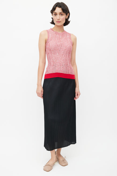 Acne Studios Red Ribbed Knit Top